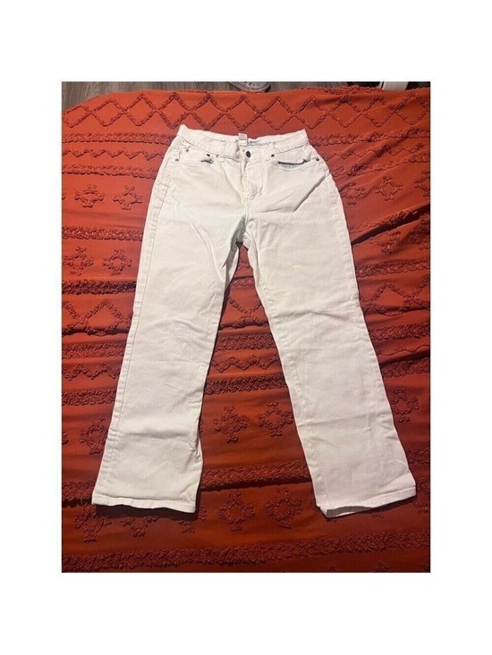 St. John's Bay Denim - St Johns Bay White Jeans blue floral finishes size 12